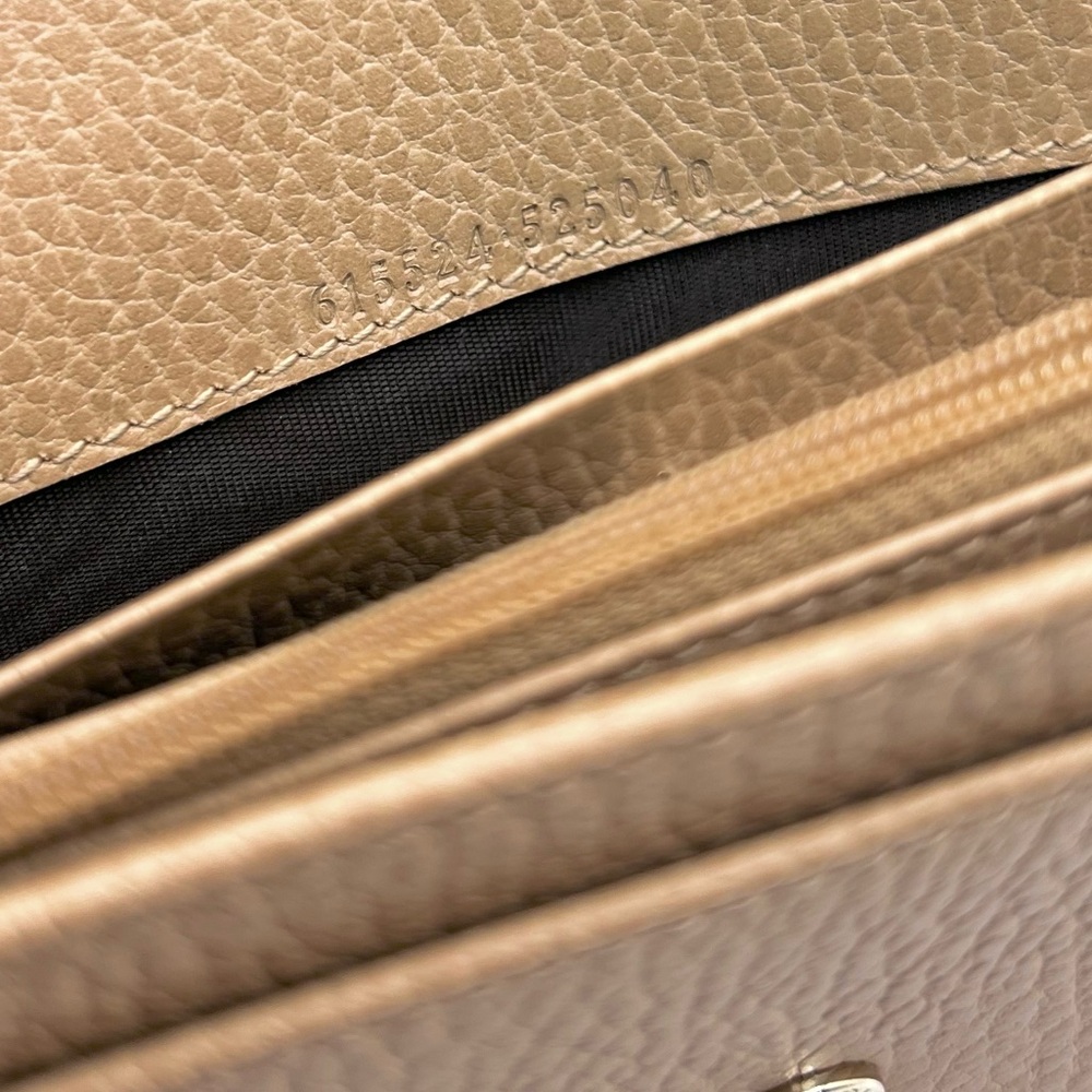 Authentic GUCCI Interlocking GG Beige Leather Lon… - image 8